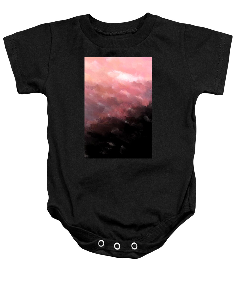 Digital Baby Onesie featuring the digital art Pink Clouds by David Hansen