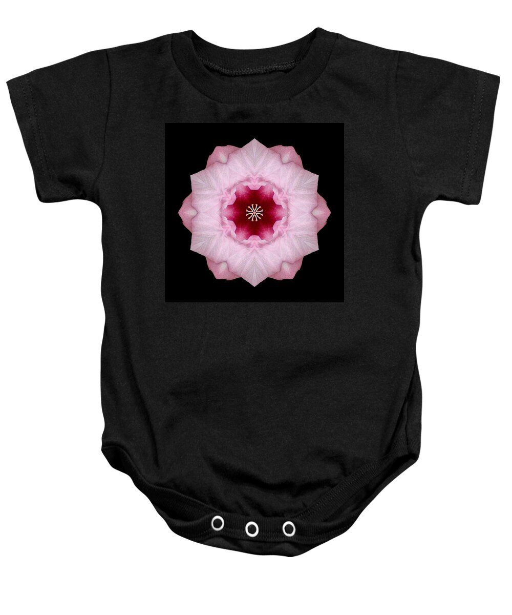 Flower Baby Onesie featuring the photograph Pink Hibiscus I Flower Mandala by David J Bookbinder