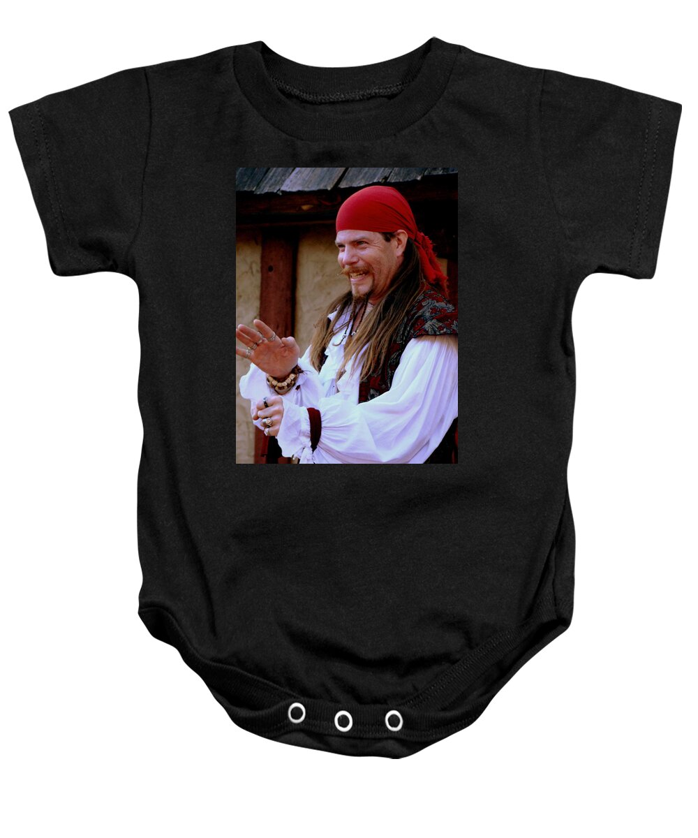 Fine Art Baby Onesie featuring the photograph Pirate Shantyman by Rodney Lee Williams
