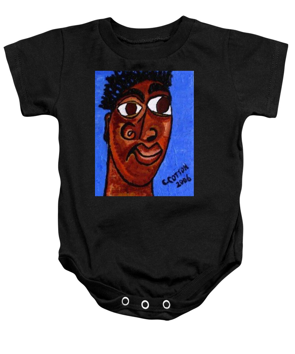 Portrait Baby Onesie featuring the painting Portrait of a Man by Cleaster Cotton