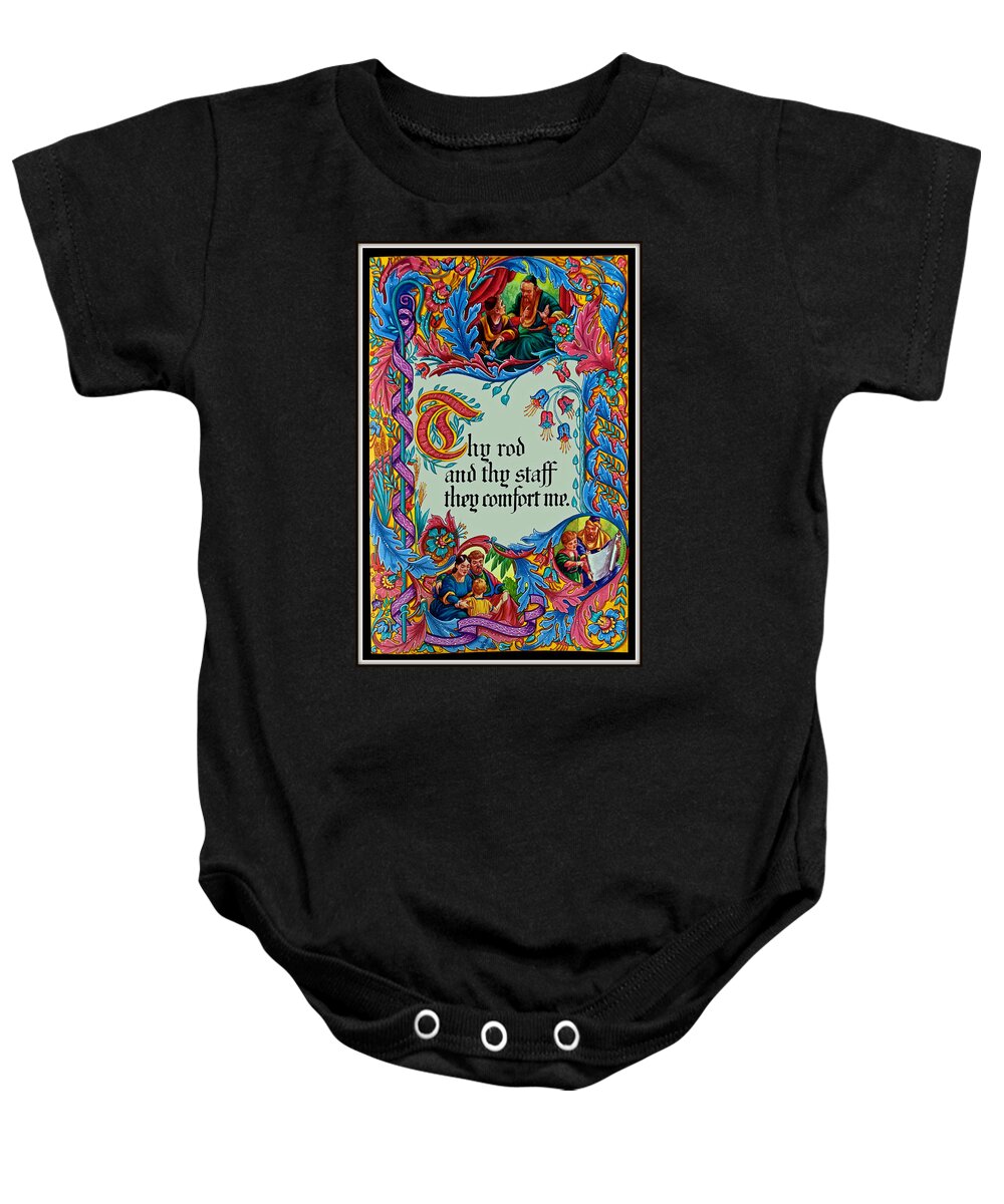 Verses Baby Onesie featuring the photograph Psalms 23-4B by Tikvah's Hope