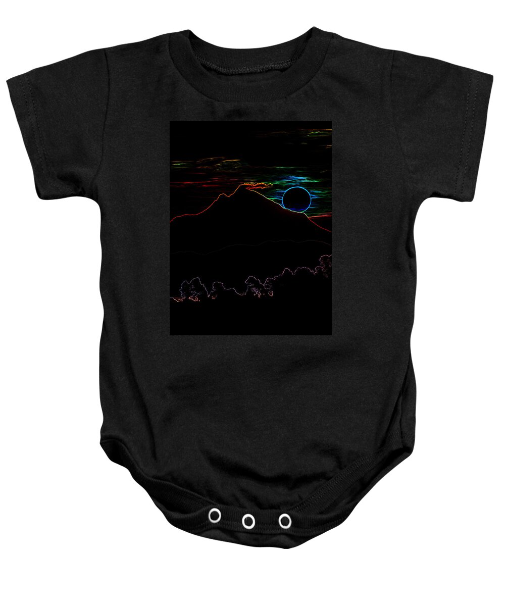 Greece Baby Onesie featuring the digital art Psychedelic Sun Rise by Roy Pedersen