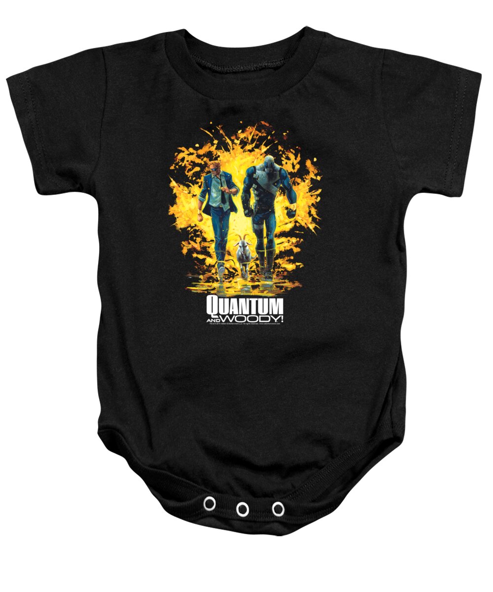  Baby Onesie featuring the digital art Quantum And Woody - Explosion by Brand A