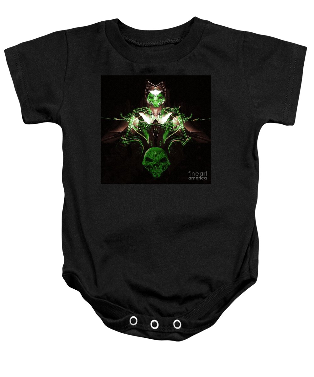 Blair Stuart Baby Onesie featuring the photograph Queen of Darkness by Blair Stuart