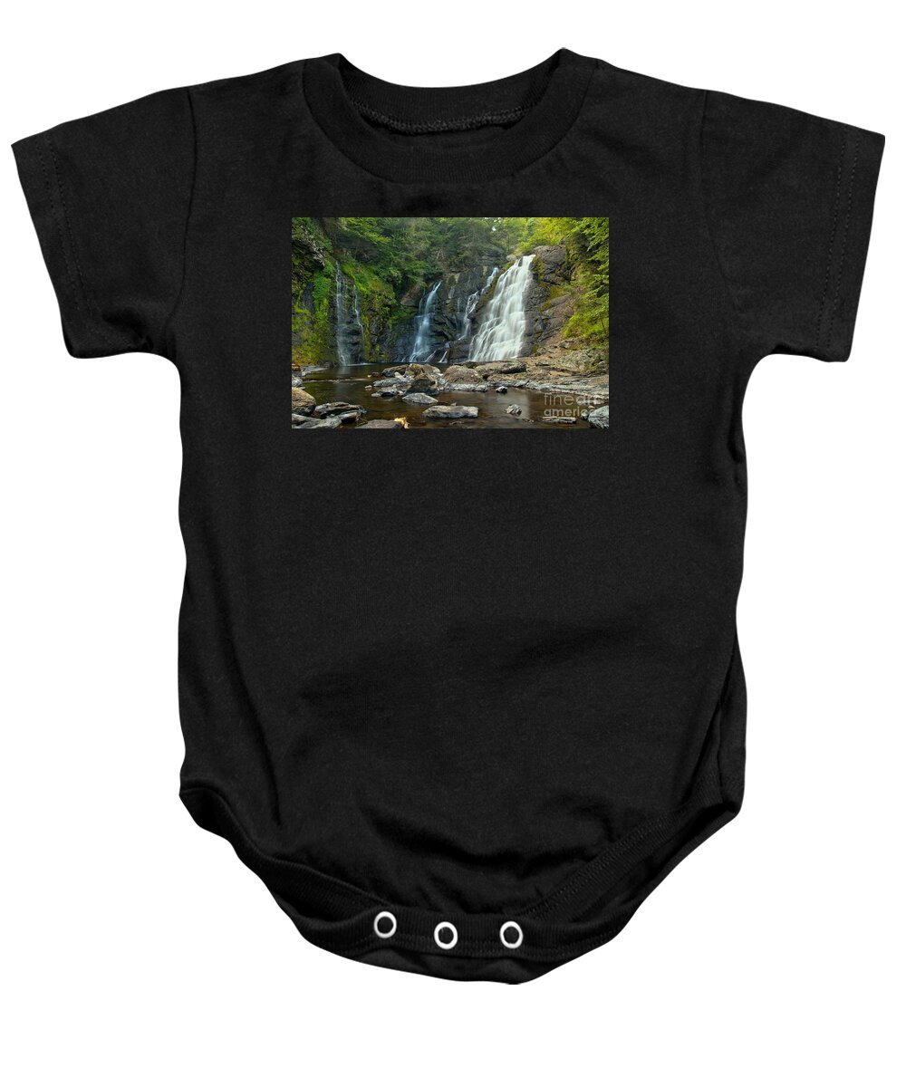 Raymondskill Falls Baby Onesie featuring the photograph Raymondskill Waterfall Canyon by Adam Jewell