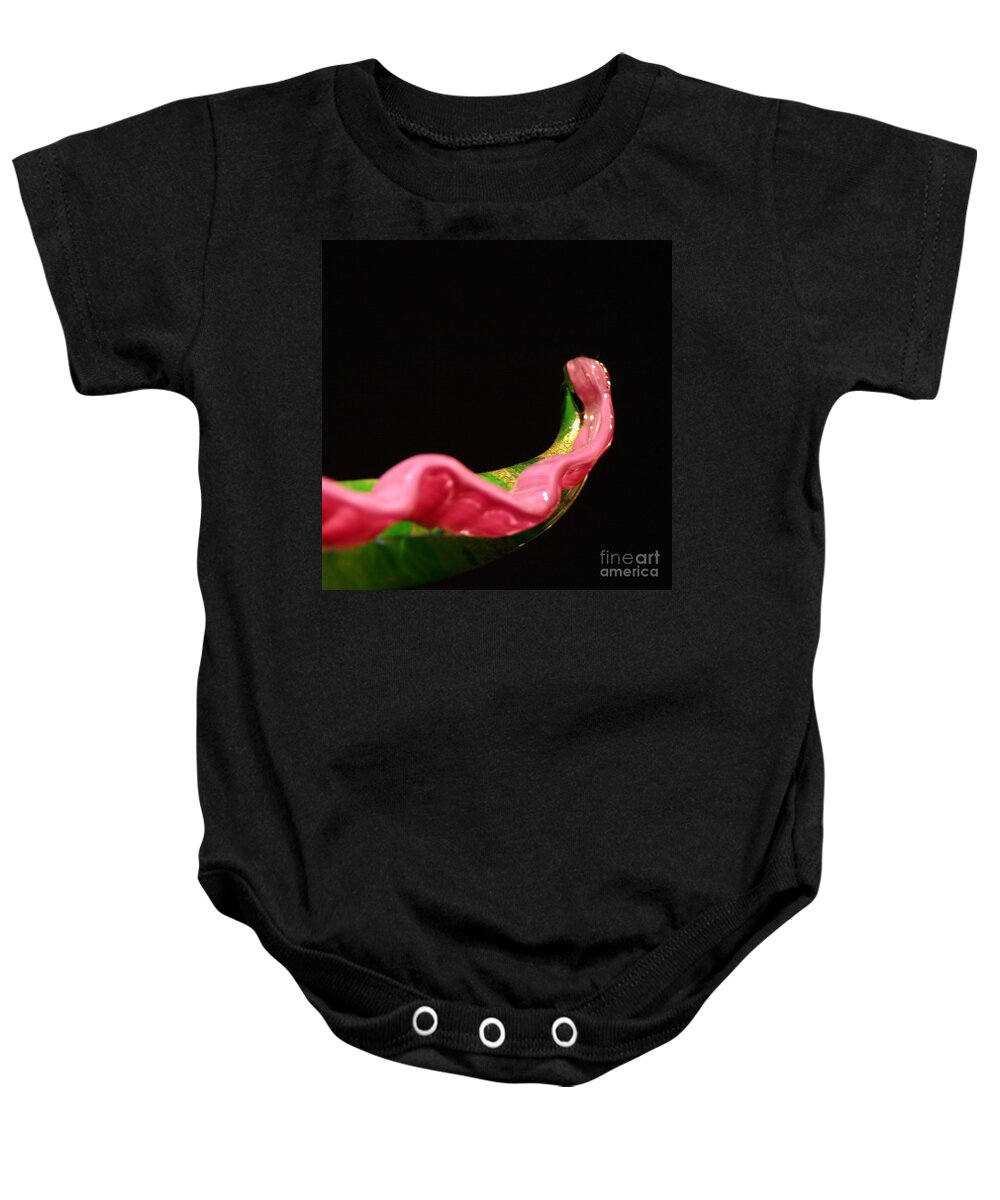 Black Background Baby Onesie featuring the photograph Reaching by Eileen Gayle