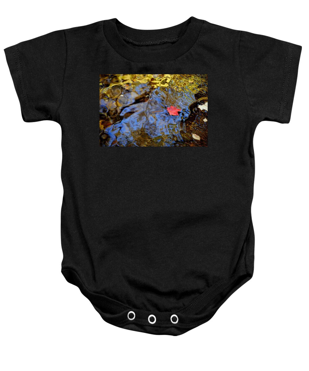 Red Baby Onesie featuring the photograph Red Blue and Gold by Frozen in Time Fine Art Photography