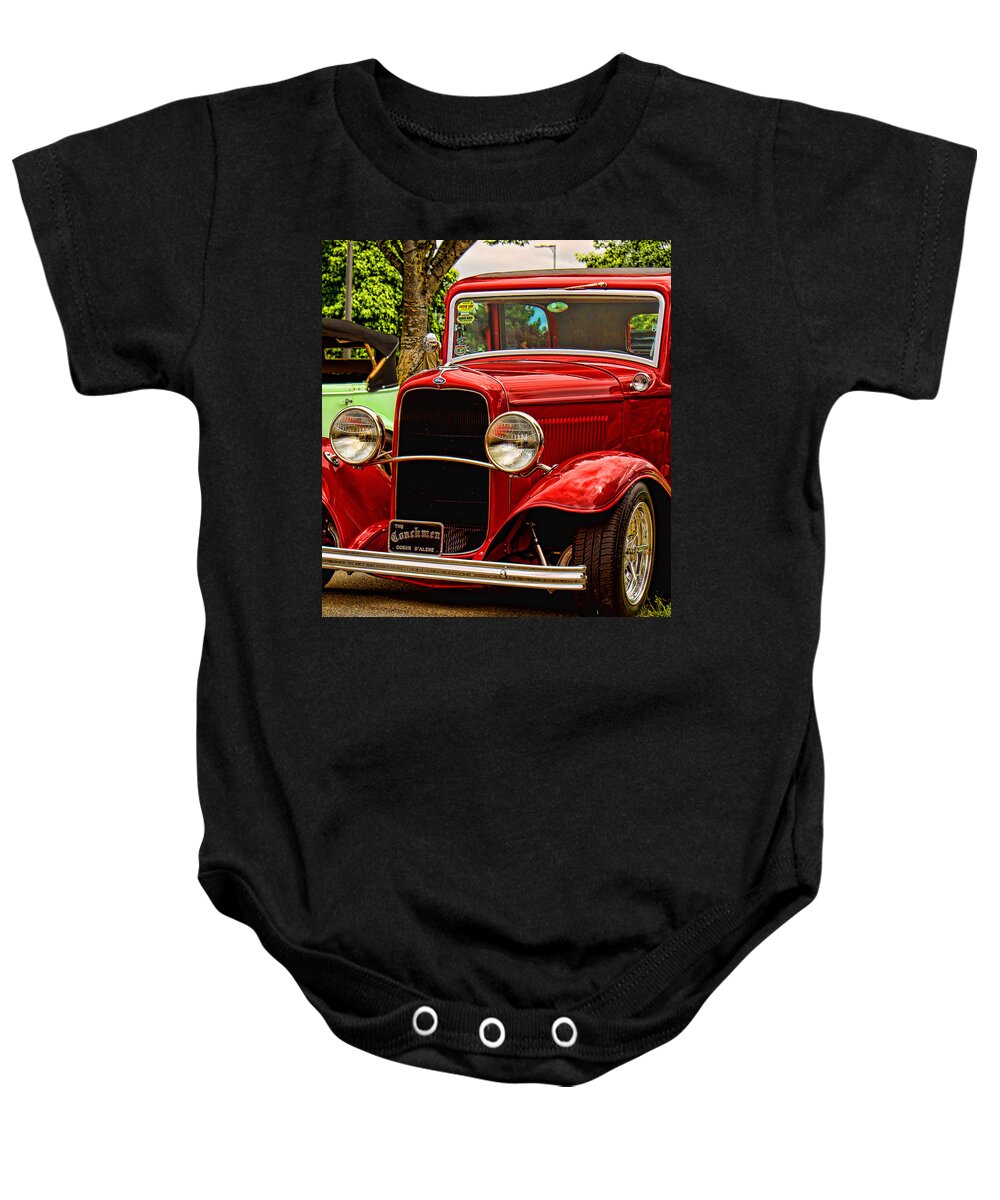  Baby Onesie featuring the photograph Red Ford Coupe by Ron Roberts