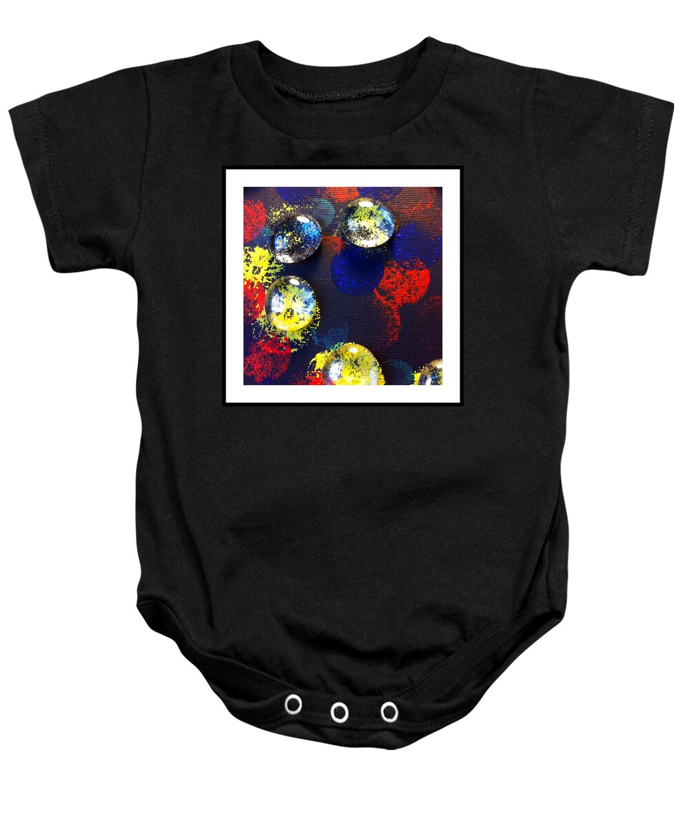 Glass Art Baby Onesie featuring the photograph Reflection of Painting by Rebecca Malo