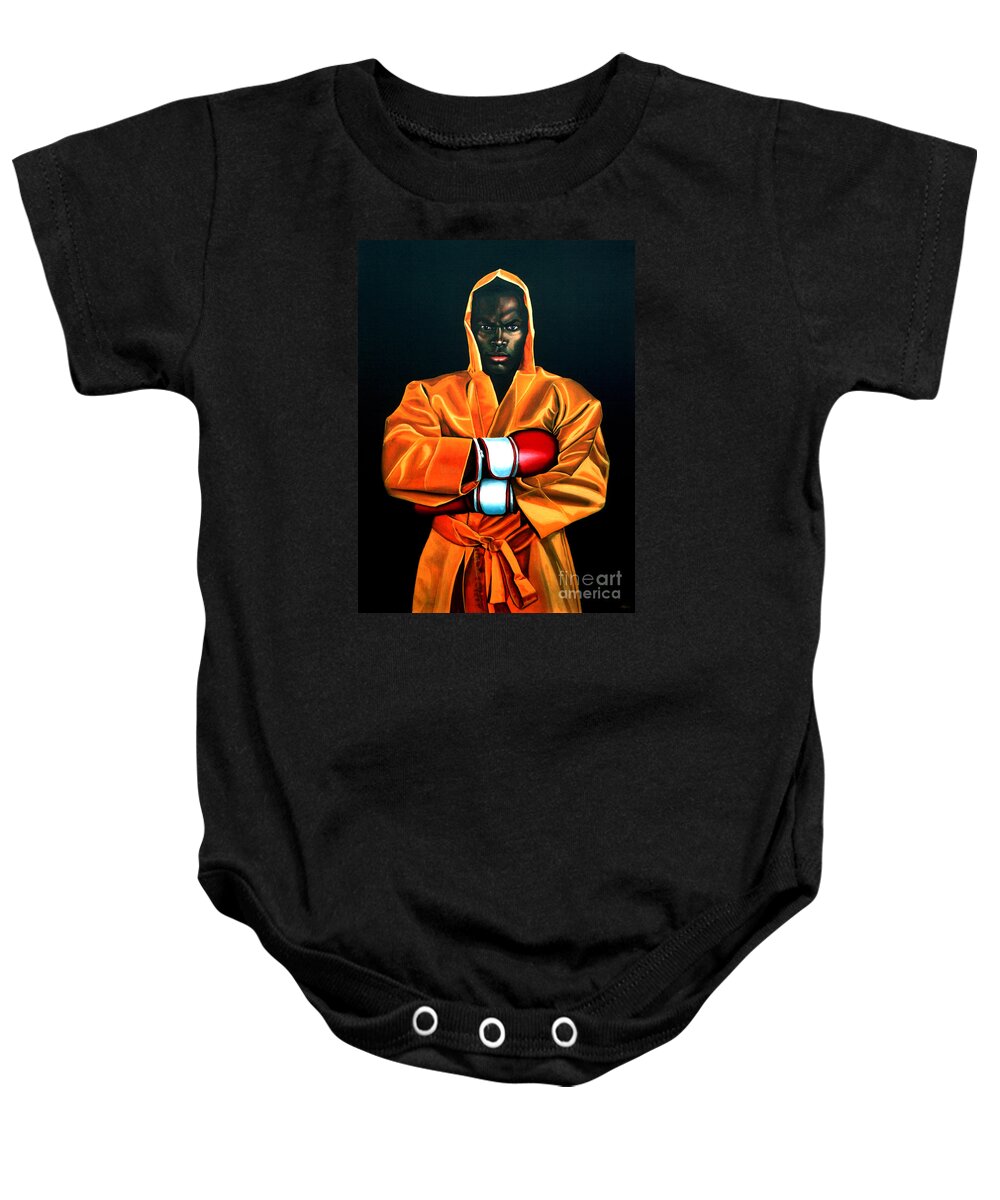 Remy Bonjasky Baby Onesie featuring the painting Remy Bonjasky by Paul Meijering