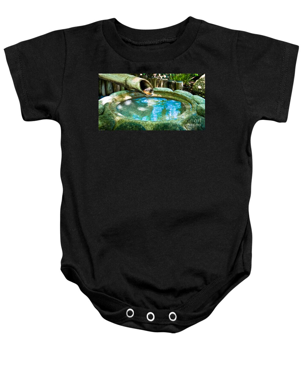 Retention Baby Onesie featuring the photograph Retention Basin by Charles Dobbs