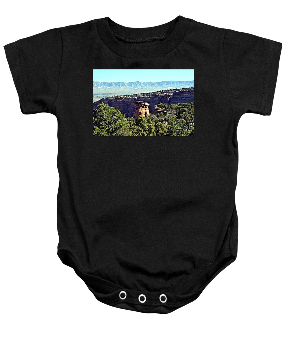 Rim Rock Baby Onesie featuring the photograph Rim Rock Scenic Lookout by Randy J Heath