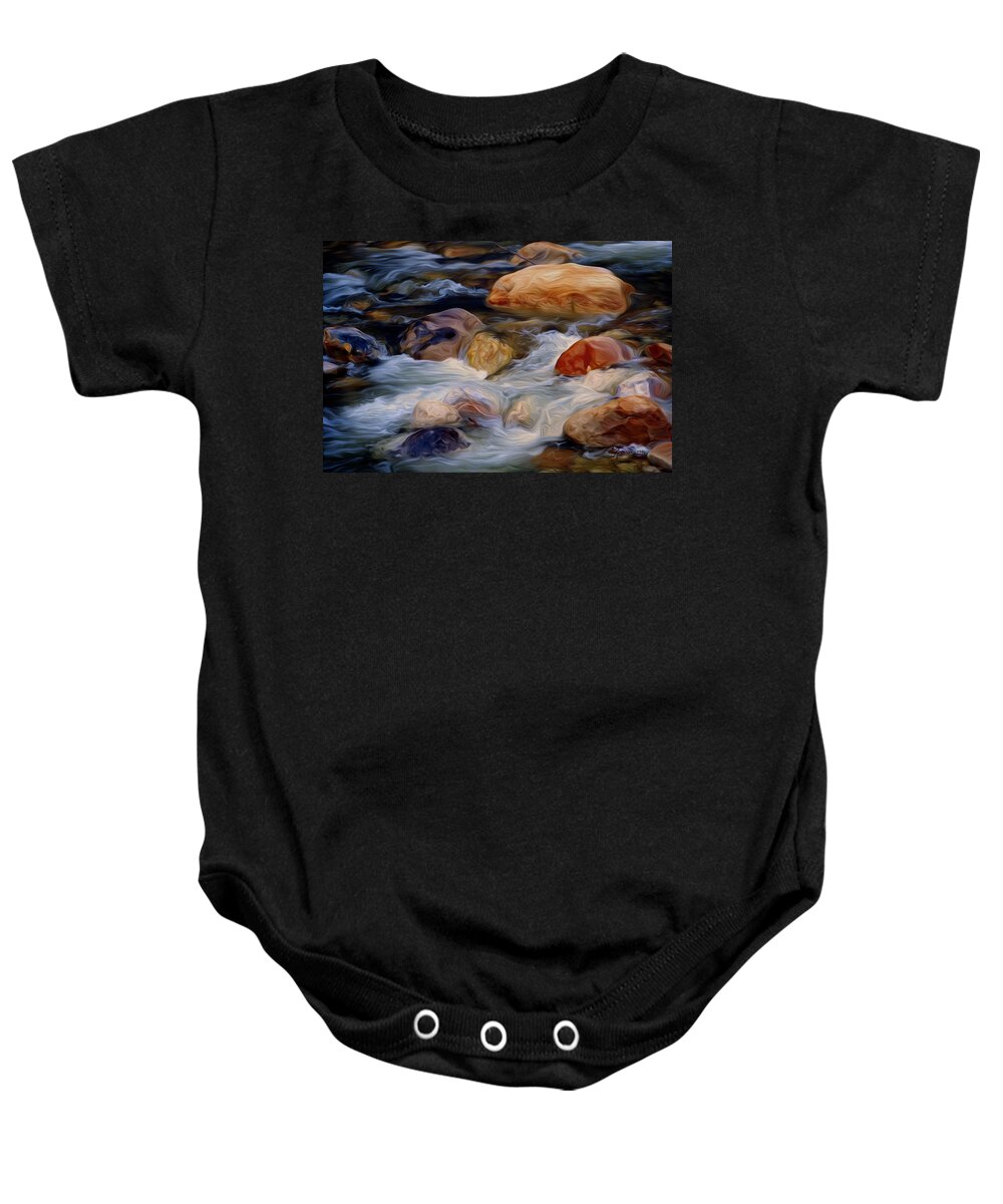 River Baby Onesie featuring the digital art River Stones by Vincent Franco