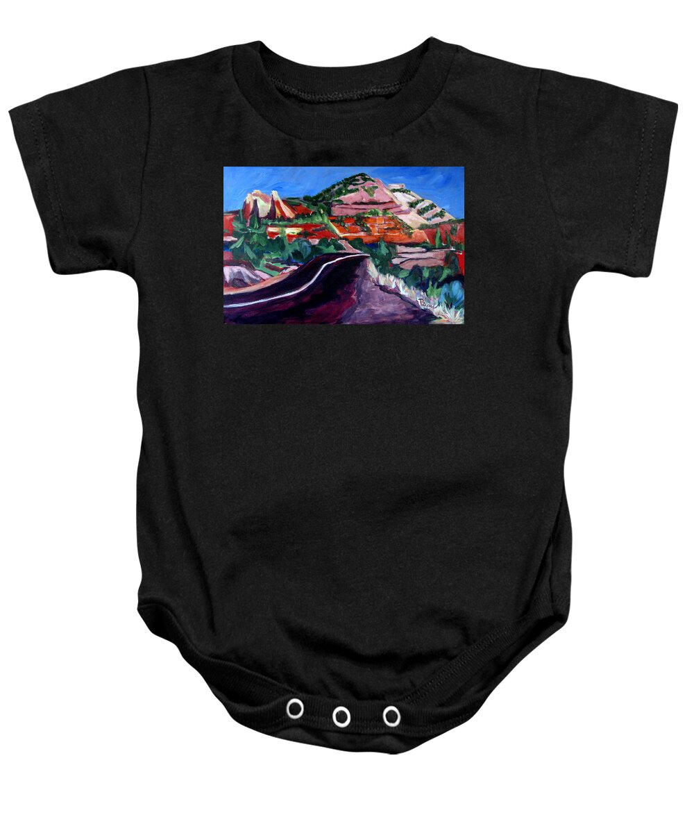 Zion National Park Baby Onesie featuring the painting Road to Zion National Park by Betty Pieper