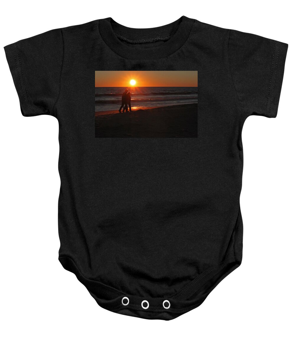 Sunset Baby Onesie featuring the photograph Romancing by Suzanne Gaff