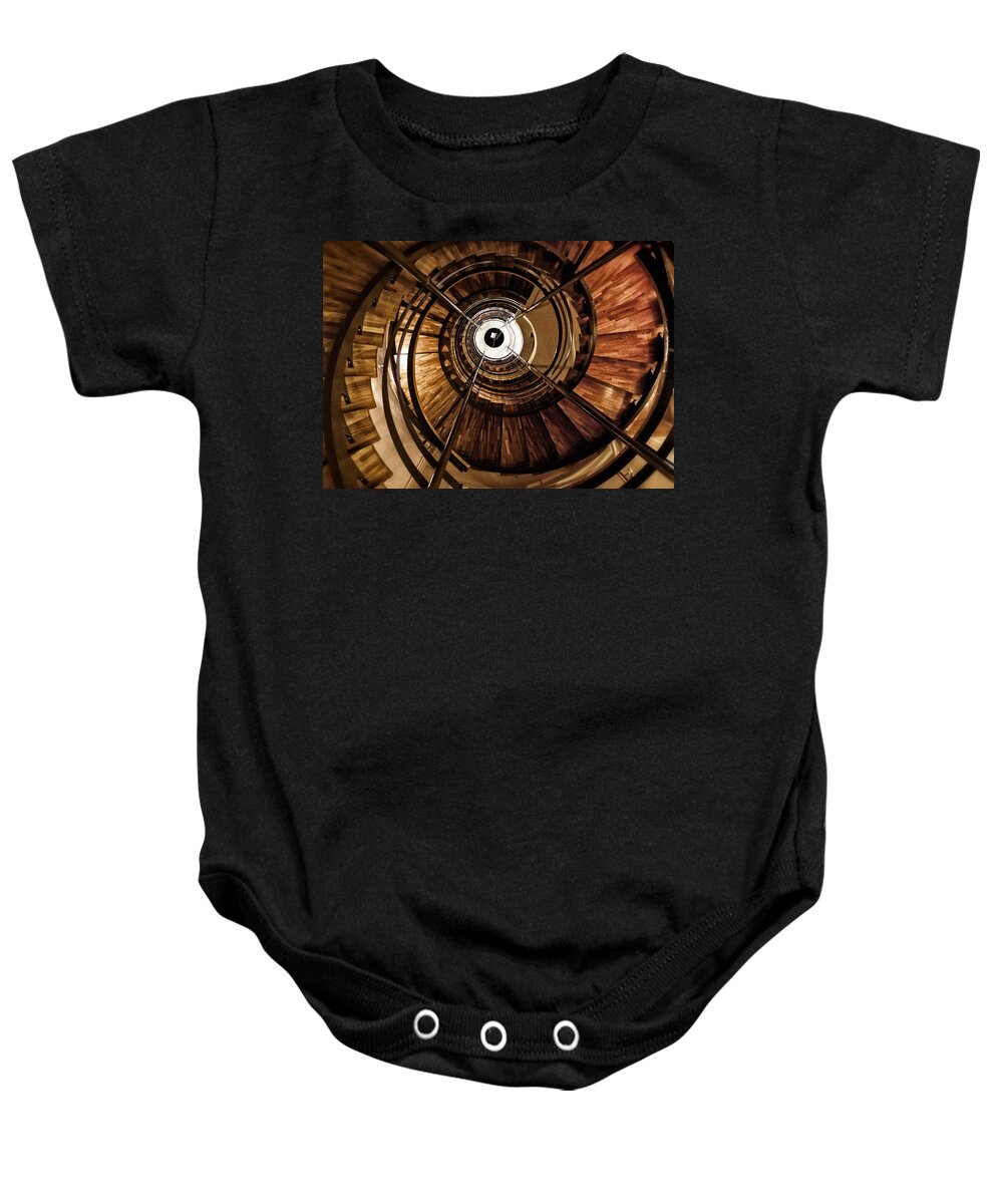 Stairway Baby Onesie featuring the photograph Round stairway by Mike Santis
