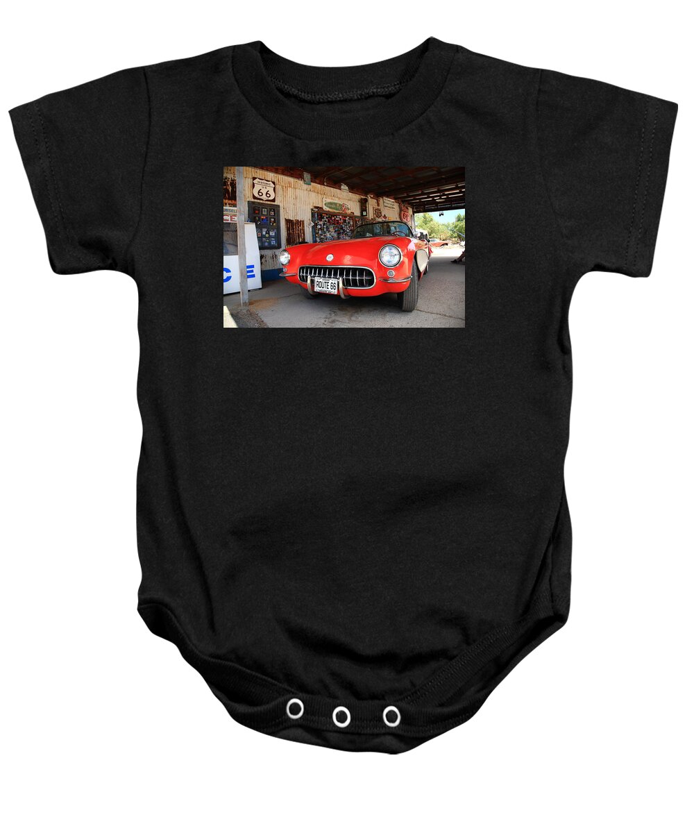 66 Baby Onesie featuring the photograph Route 66 Corvette 2012 by Frank Romeo