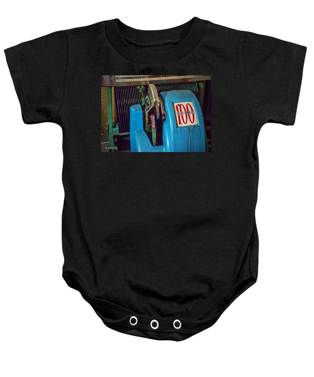 2d Baby Onesie featuring the photograph Seeburg Select-O-Matic Jukebox by Brian Wallace