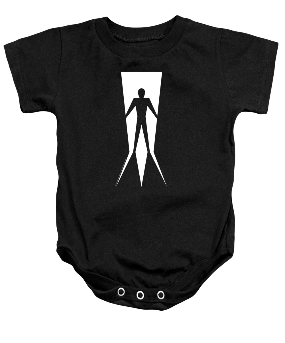 Black Baby Onesie featuring the digital art Shadowman - Vintage Shadowman by Brand A