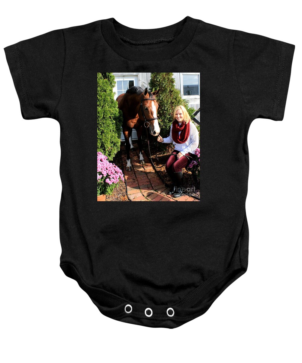  Baby Onesie featuring the photograph Sidney Hannah 4 by Life With Horses