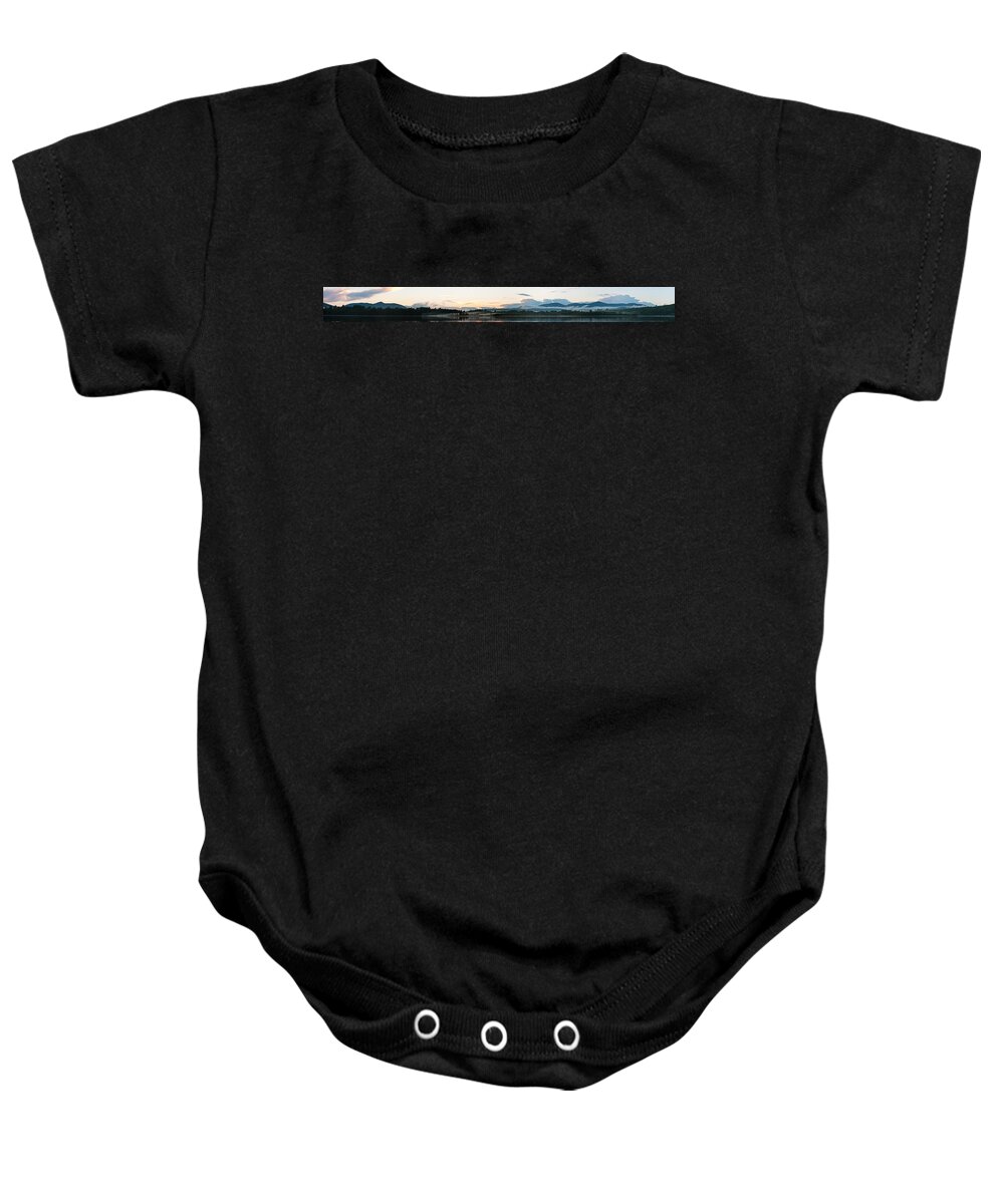 Panorama Baby Onesie featuring the photograph Silver Lake Sunset 5472 by Brent L Ander