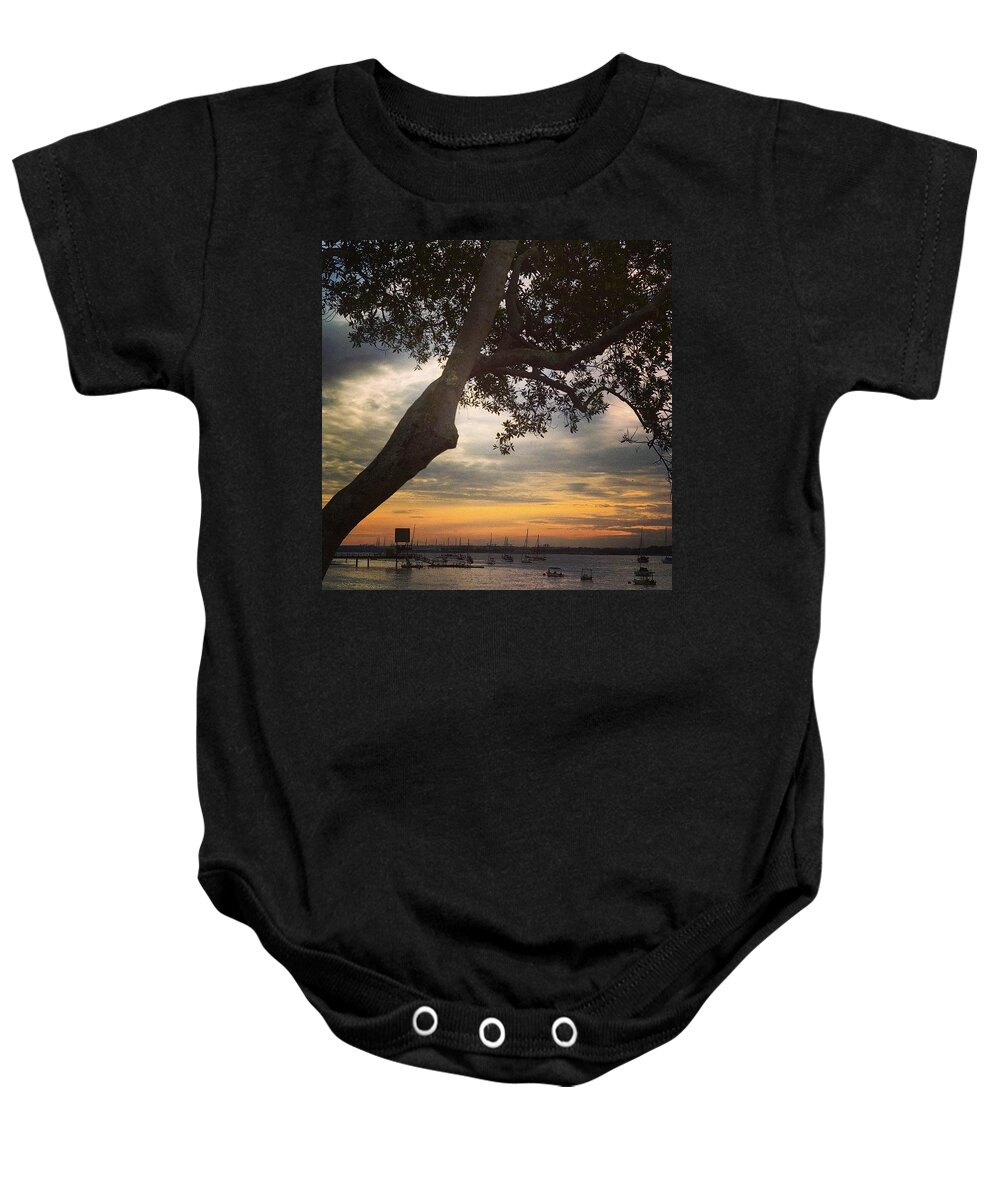 Beautiful Baby Onesie featuring the photograph Singapore At The Beach by Aleck Cartwright