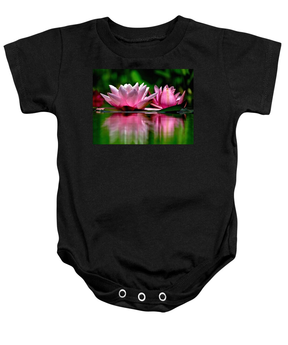 Waterlily Baby Onesie featuring the photograph Sisters by Carol Montoya