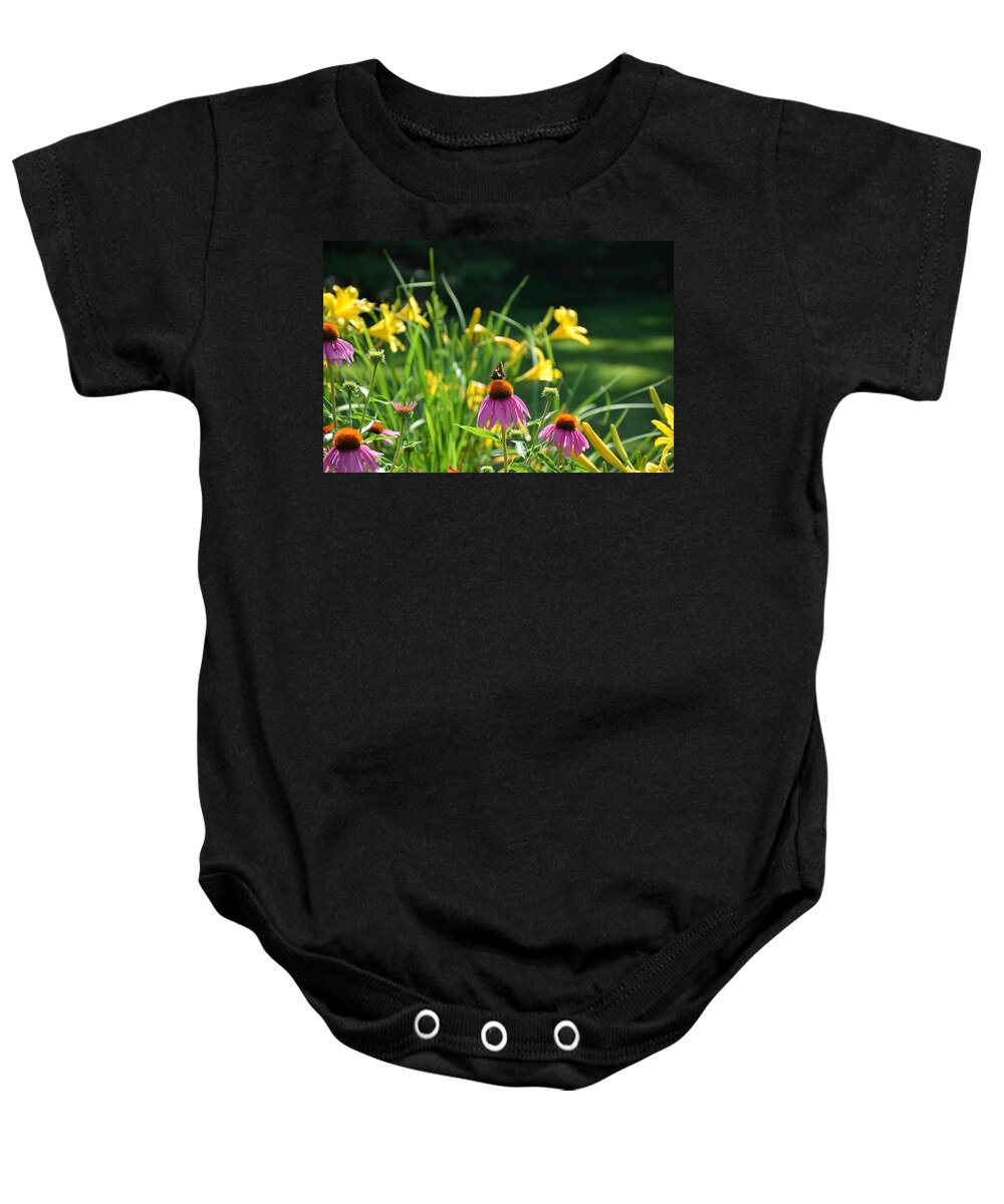 Butterflies Baby Onesie featuring the photograph Skipper in the Flowers by Kristin Hatt