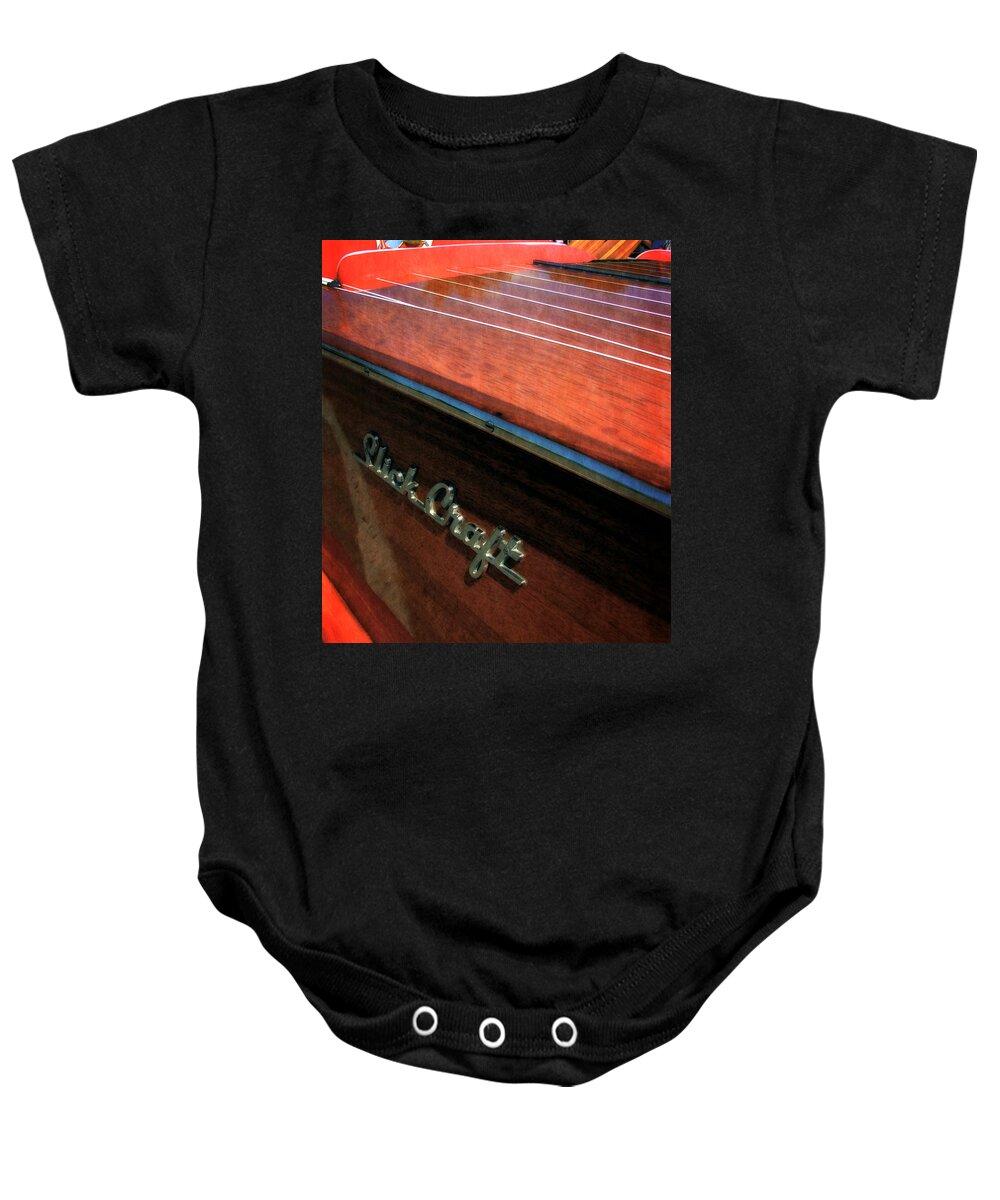 Slick Craft Baby Onesie featuring the photograph Slick Craft Powerboat by Michelle Calkins