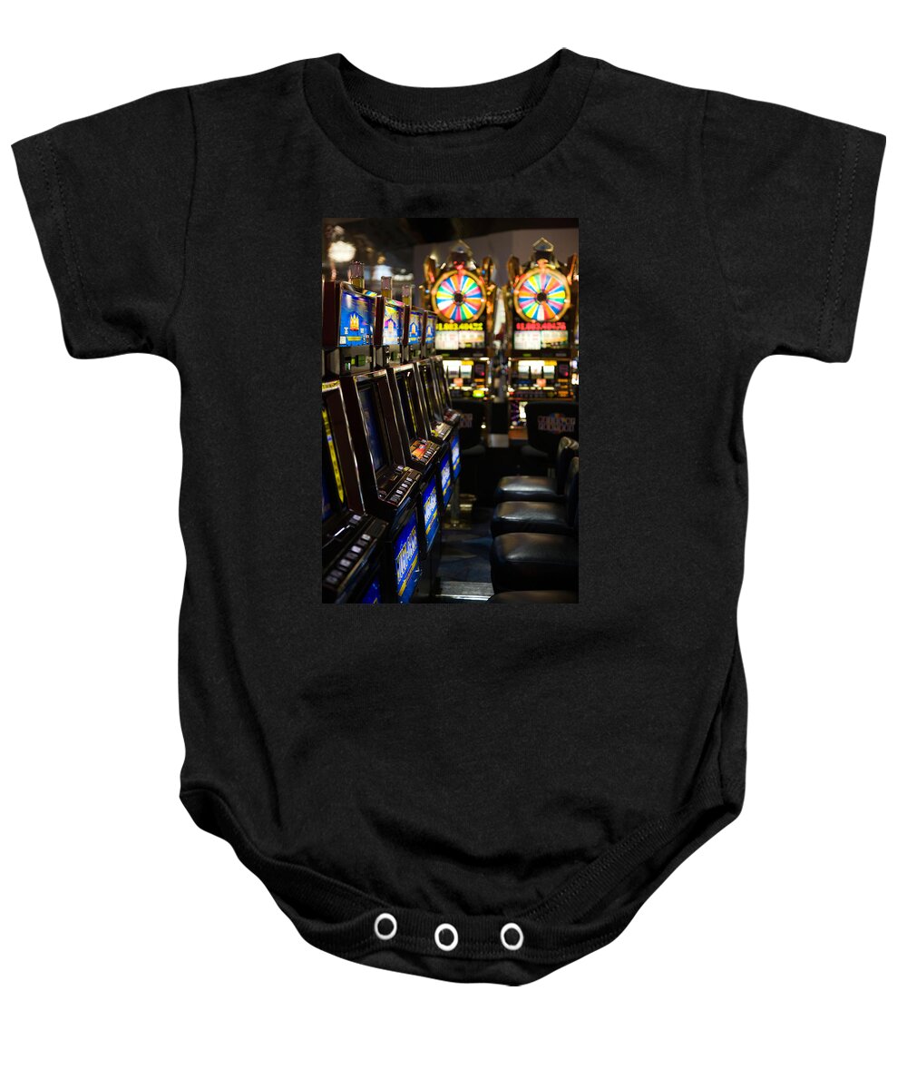 Photography Baby Onesie featuring the photograph Slot Machines At An Airport, Mccarran by Panoramic Images