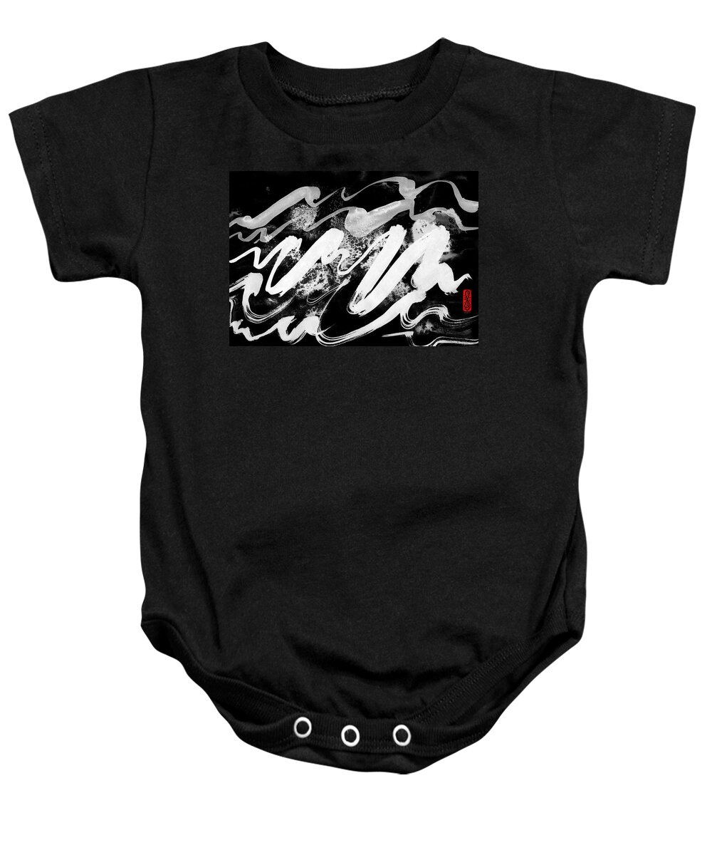 Oriental Baby Onesie featuring the painting Snowy Landscape Inverted by Hakon Soreide
