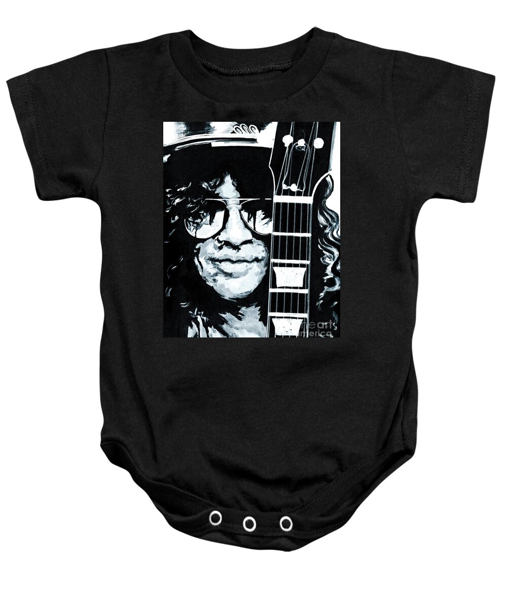 Contemporary Baby Onesie featuring the painting Some Cool Guitar Player- Slash by Tanya Filichkin