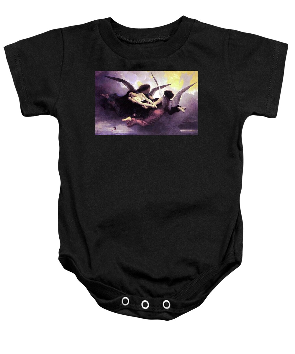 Bouguereau Baby Onesie featuring the painting Soul Carried To Heaven by Pam Neilands