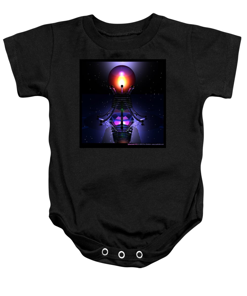 Abstract: Color; Floral & Still Life: Abstract; Science Fiction & Fantasy: Fantasy; Spiritual & Religious: Spirituality Baby Onesie featuring the digital art Spheramid 12 by Ann Stretton