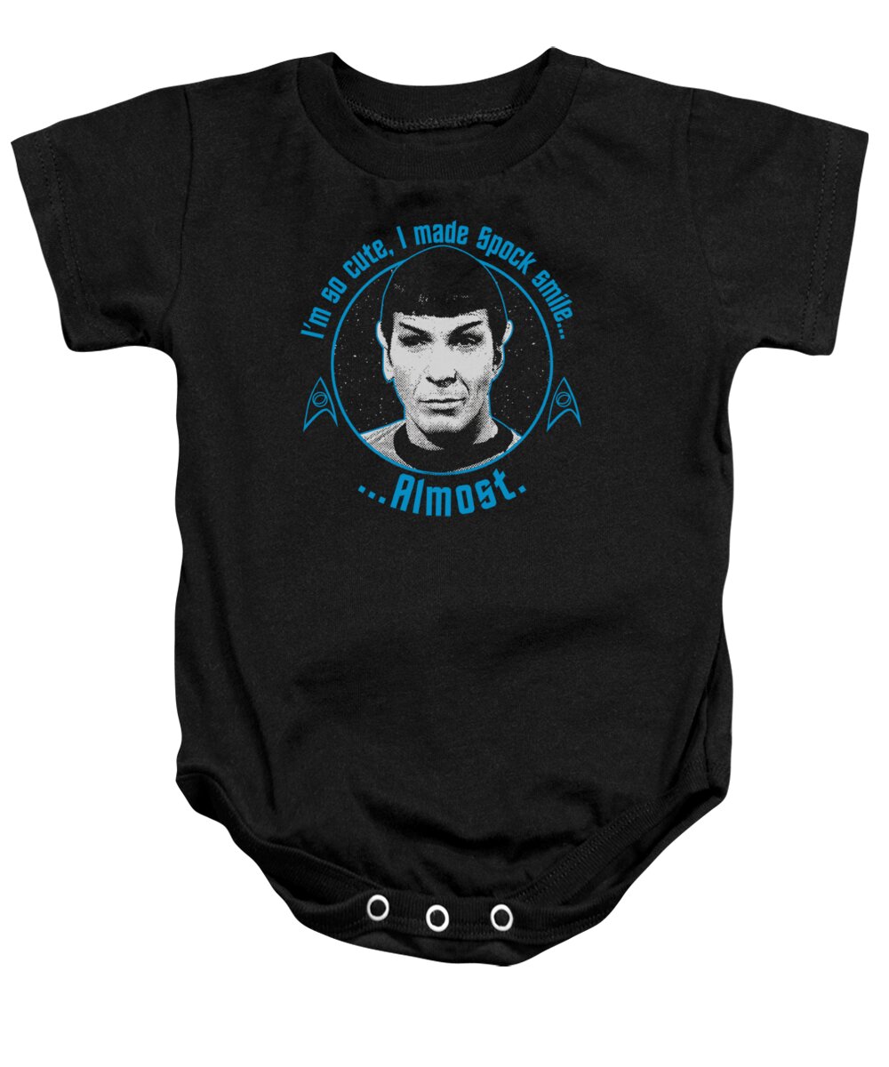  Baby Onesie featuring the digital art Star Trek - Almost Smile by Brand A