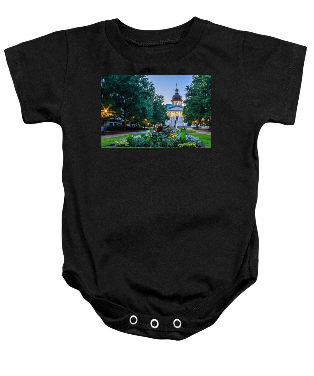Columbia Baby Onesie featuring the photograph State House Garden by Rob Sellers