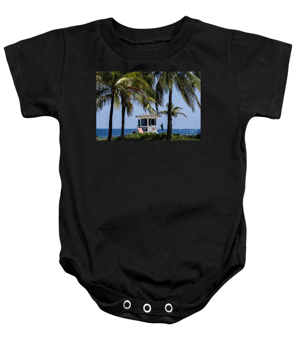 Lifeguard Baby Onesie featuring the photograph Station 5 by Judy Wolinsky