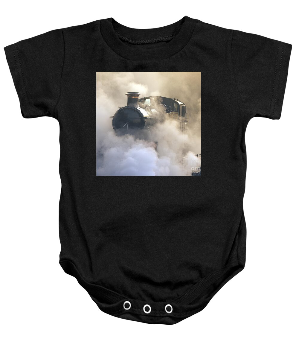 Steam Baby Onesie featuring the photograph Steaming at dawn no1 by Tony Mills