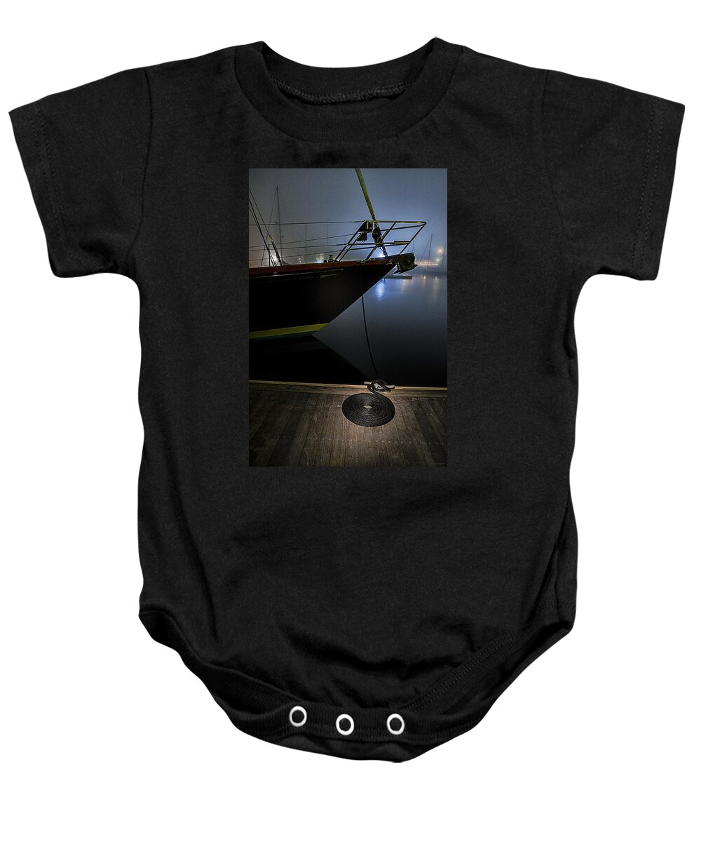 Sailboat Baby Onesie featuring the photograph Still in the Fog by Marty Saccone