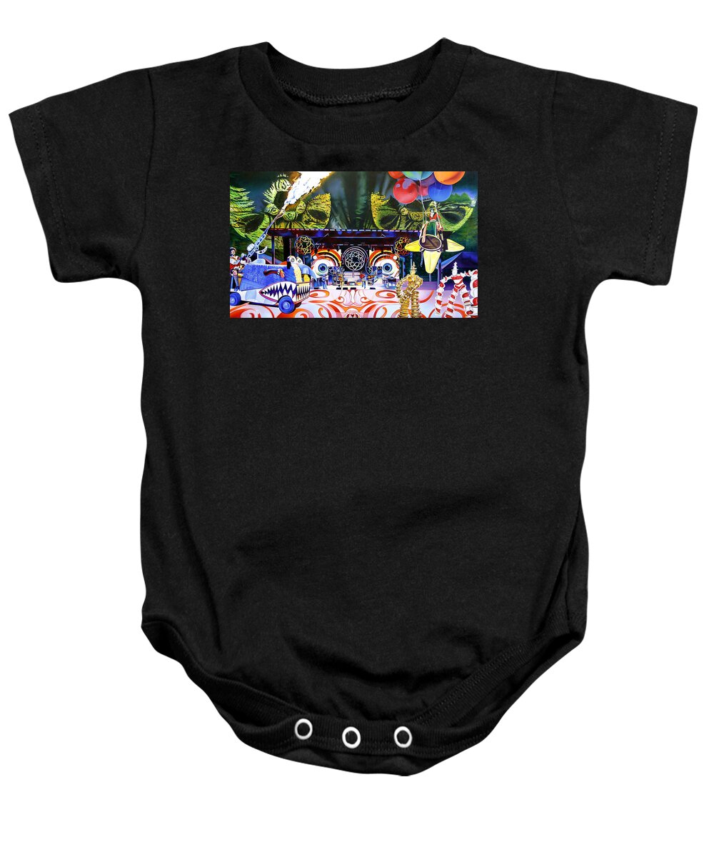The String Cheese Incident Baby Onesie featuring the painting String Cheese at Horning's 2013 by Joshua Morton