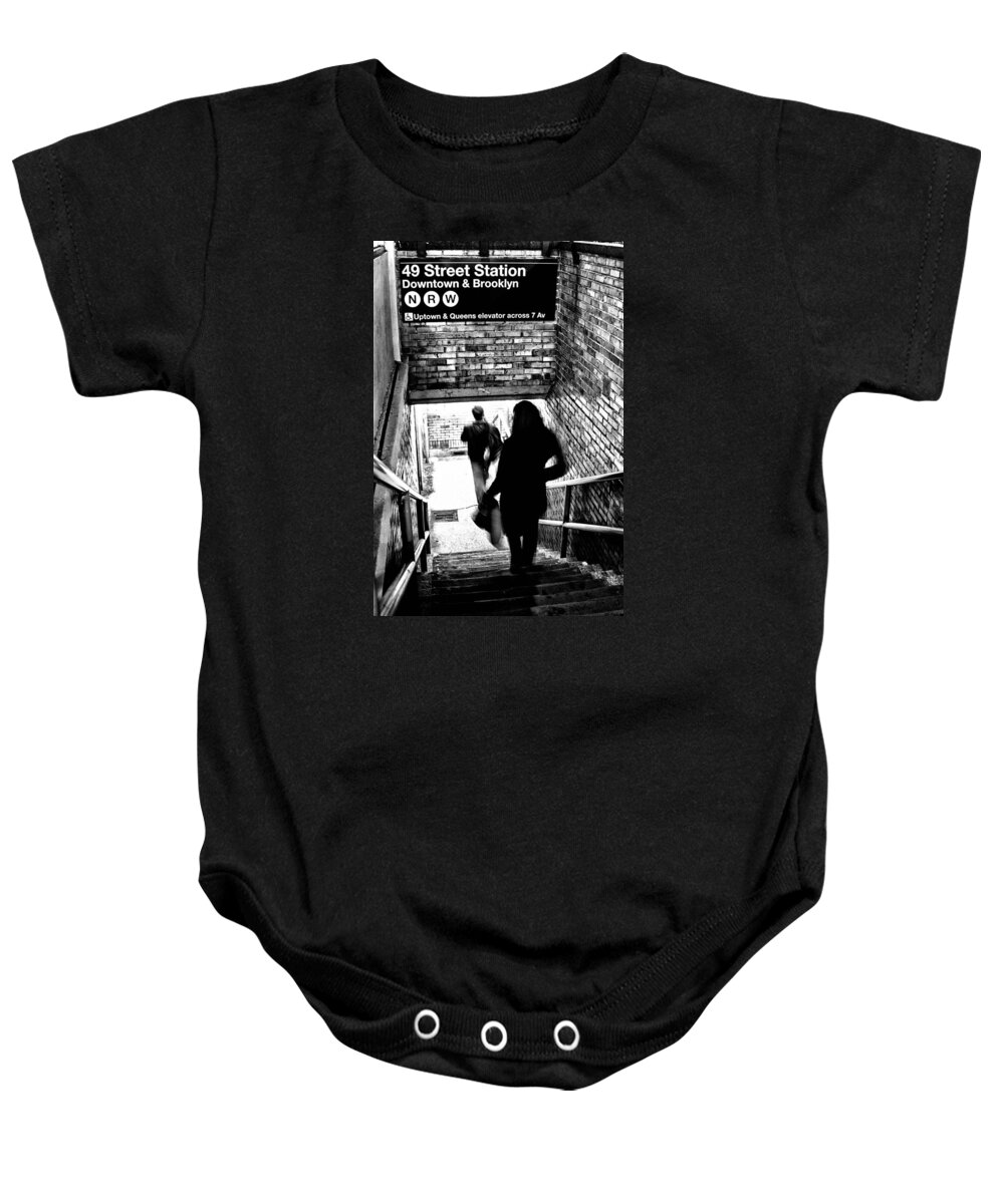 City Baby Onesie featuring the photograph Subway Shadows by Karol Livote