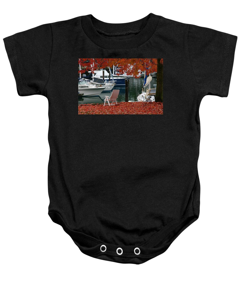 Fall Baby Onesie featuring the mixed media Summer's End by Alicia Kent