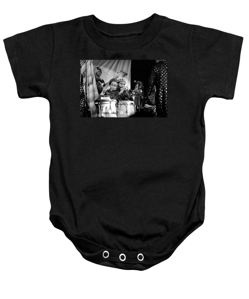 Jazz Baby Onesie featuring the photograph Sun Ra Arkestra with Ahmed Abdullah by Lee Santa