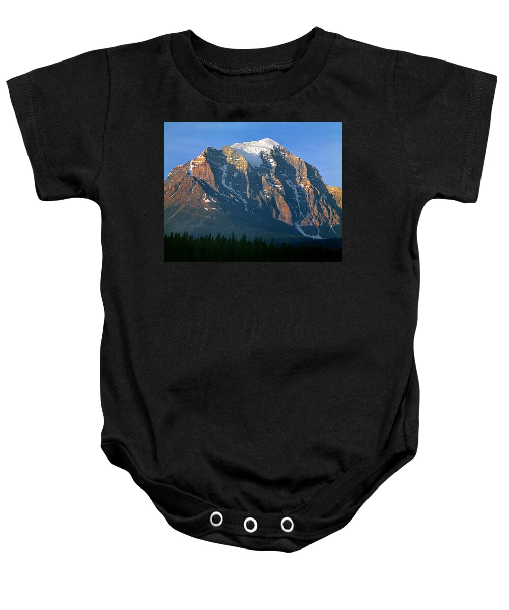 Sunrise Baby Onesie featuring the photograph 1M3518-Sunrise on Mt. Temple by Ed Cooper Photography