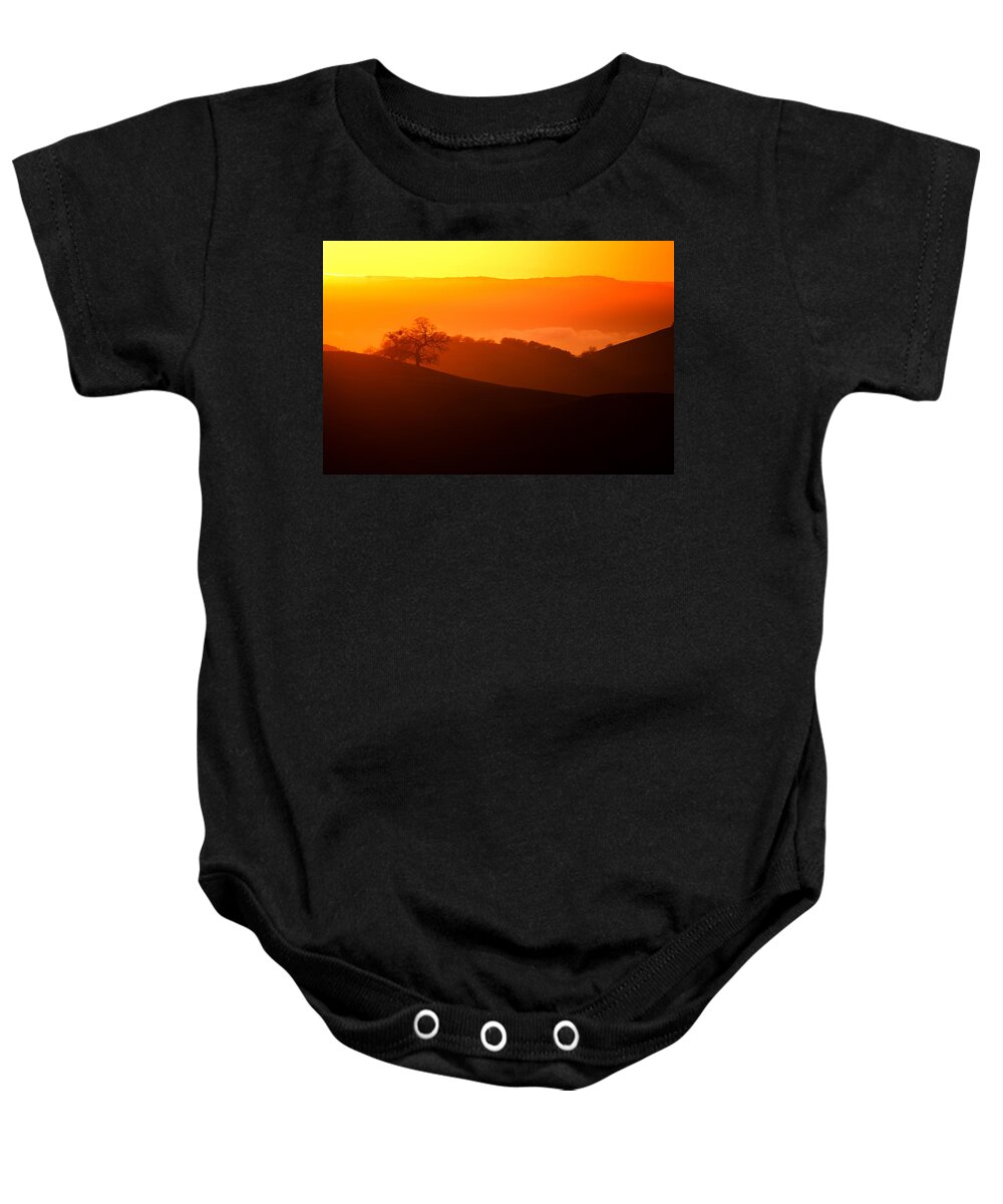 Mt. Hamilton Baby Onesie featuring the photograph Sunset From Mt. Hamilton by Lisa Chorny