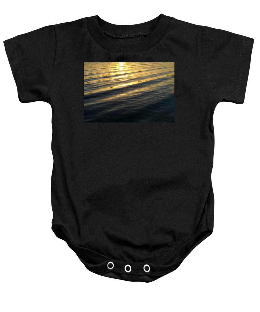 Water Baby Onesie featuring the photograph Sunset Waves by Laura Fasulo