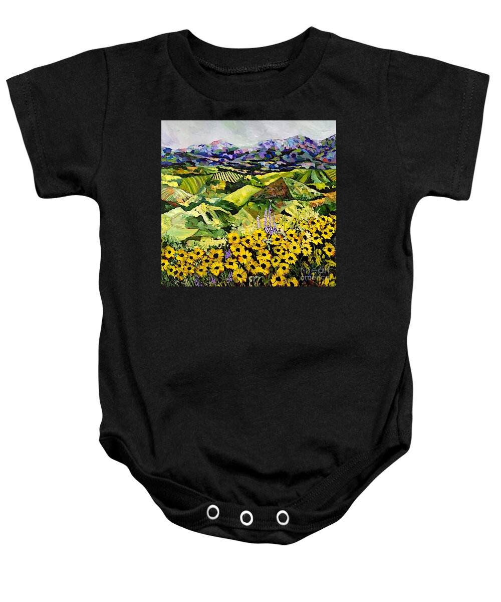 Landscape Baby Onesie featuring the painting Sweet Bluff by Allan P Friedlander