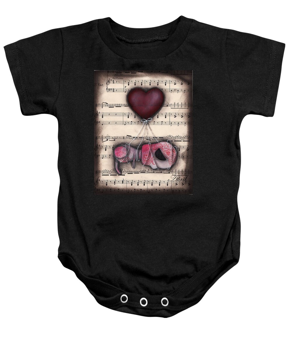 Day Of The Dead Baby Onesie featuring the painting Take me away- Driftin by Abril Andrade