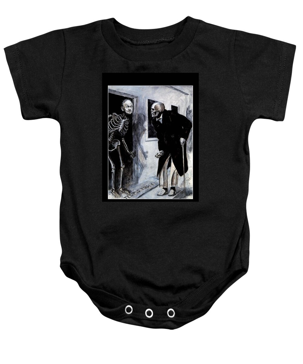 Whelan Art Baby Onesie featuring the painting Tempus Fugit by Patrick Whelan