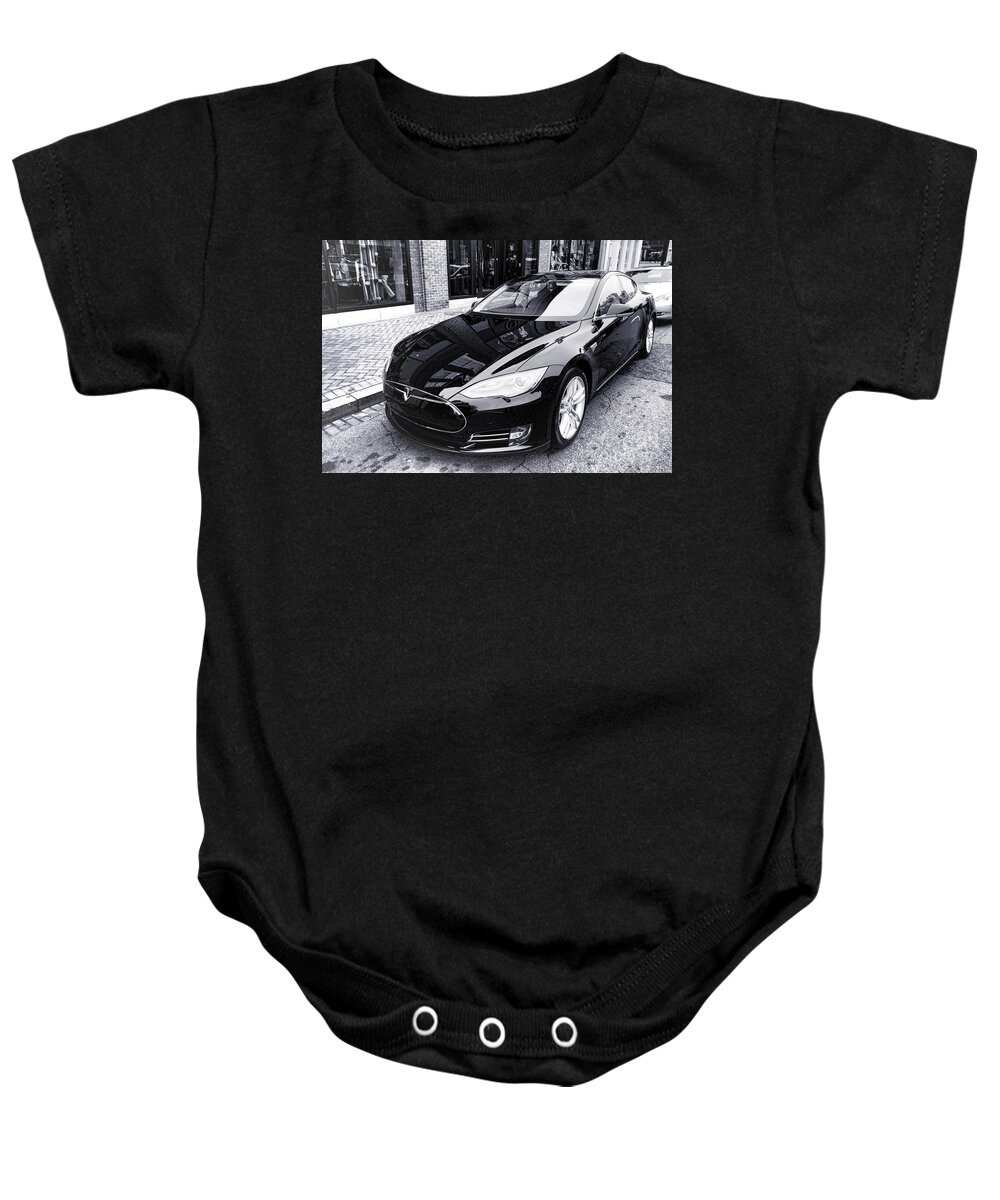 Tesla Baby Onesie featuring the photograph Tesla Model S by Olivier Le Queinec